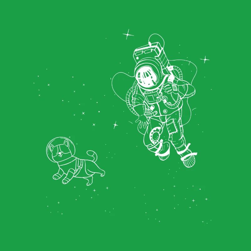 Drôle de chien animal dans l’astronaute de l’espace