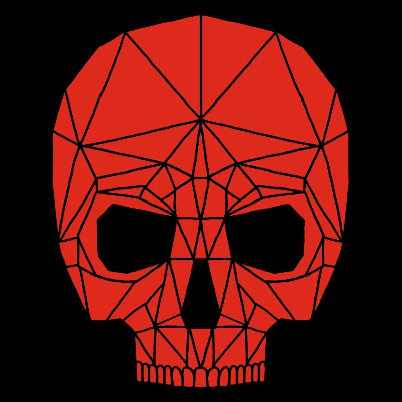 Red robotic skull