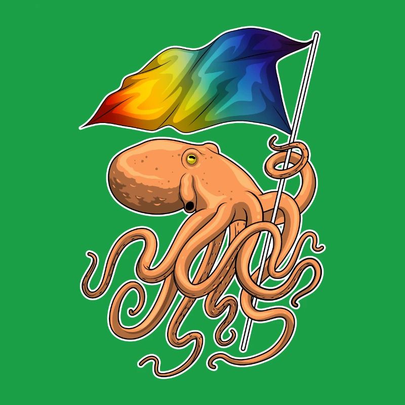 Drapeau arc-en-ciel Octopus