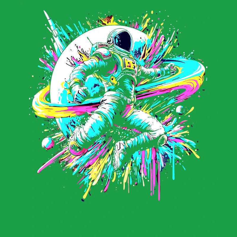 astronaute, coloré, couleur, explosion, graffiti, espace