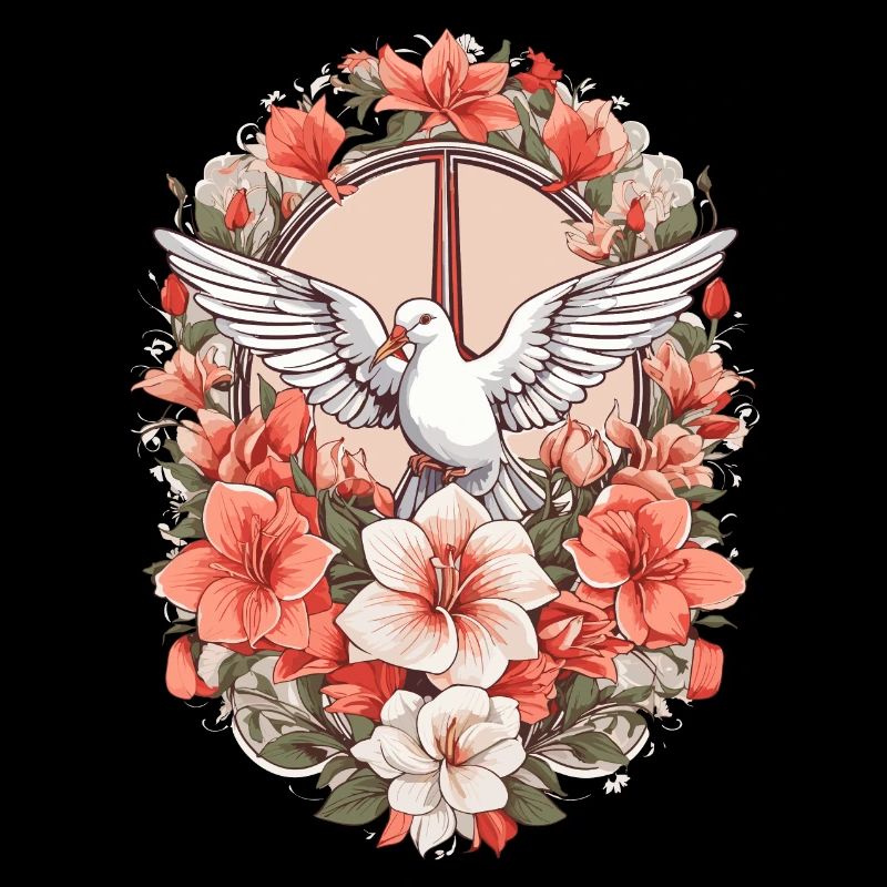 Signe de paix avec colombe