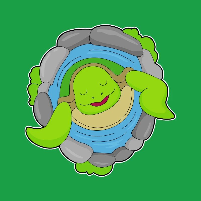 Tortue dans une source chaude