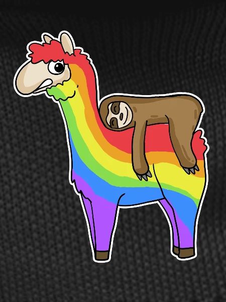 Alpaca Sloth Rainbow Christmas