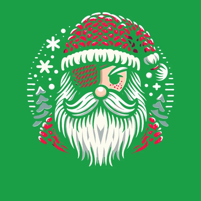 Santa Claus Knitting Pattern with Eye Patch