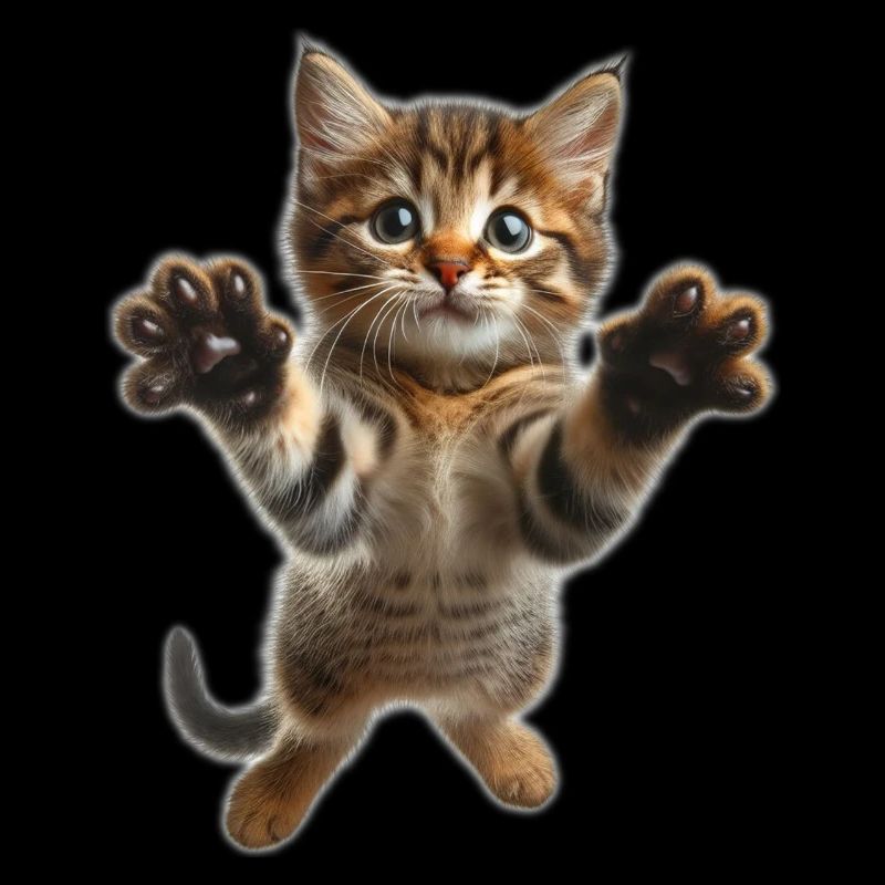 Mignon petit chat qui saute