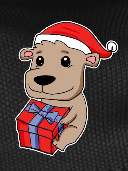 Bear with Santa Hat - Christmas