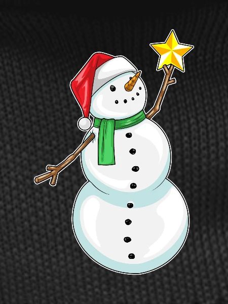 Snowman Christmas Poinsettia