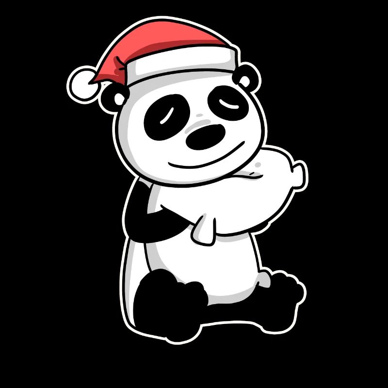 Panda Mignon Fatigué Noël