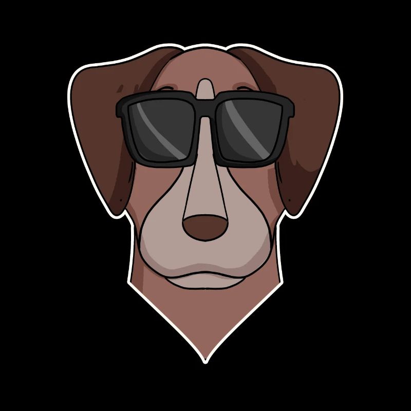Pointer dog with glasses - cool dog
