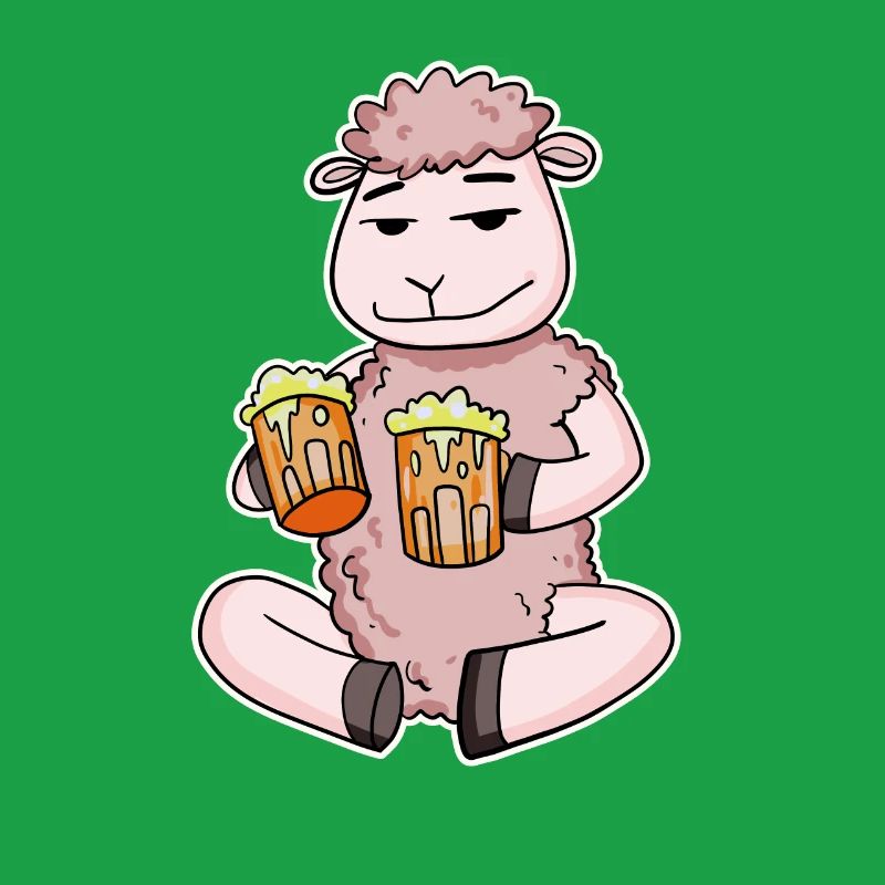 Schaf mit Bier