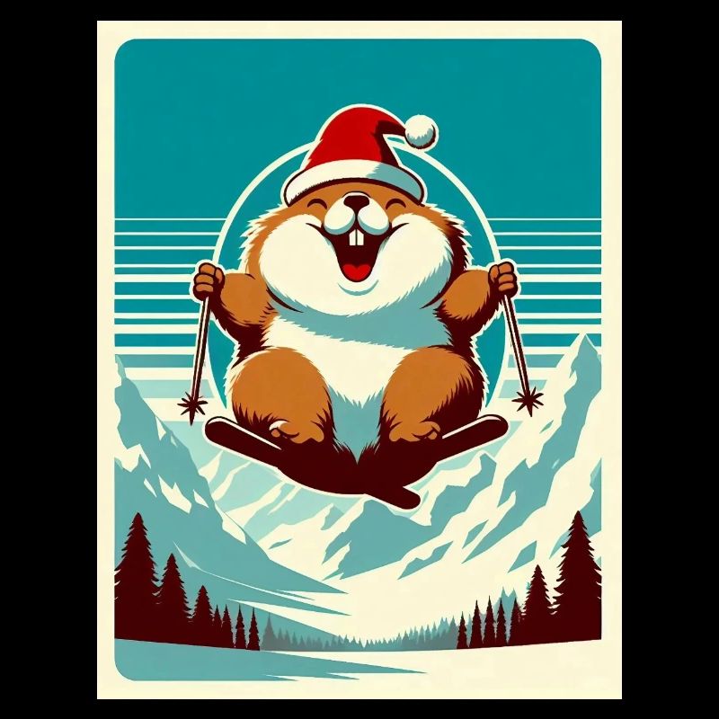 Vintage Murmeltier Ski-Logo