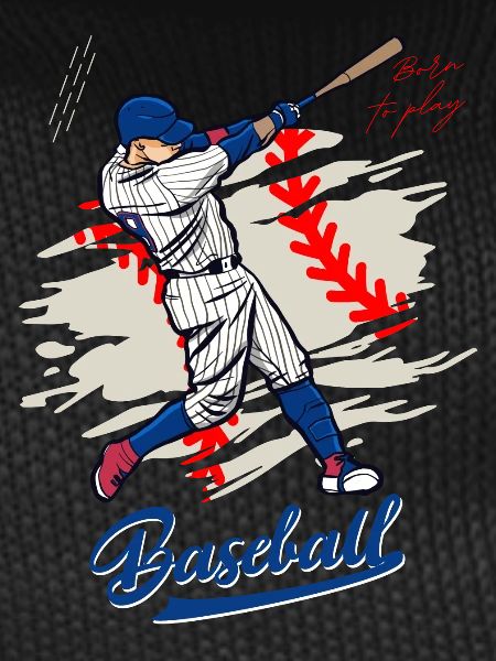 Dynamic Baseball Swing Illustration