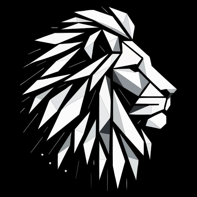 Lion Head Polygon Art