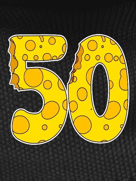 50 Years Motif Funny Cheese