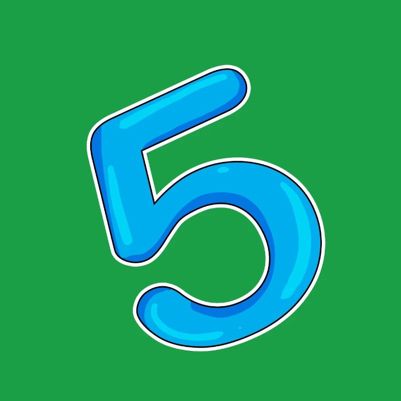Nummer 5 Blau