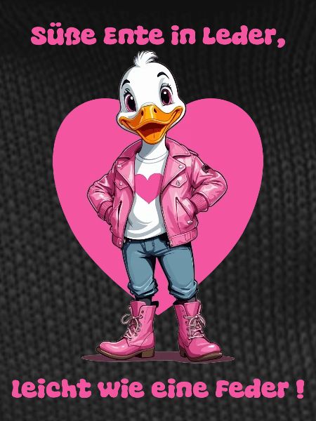 Cute duck in leather