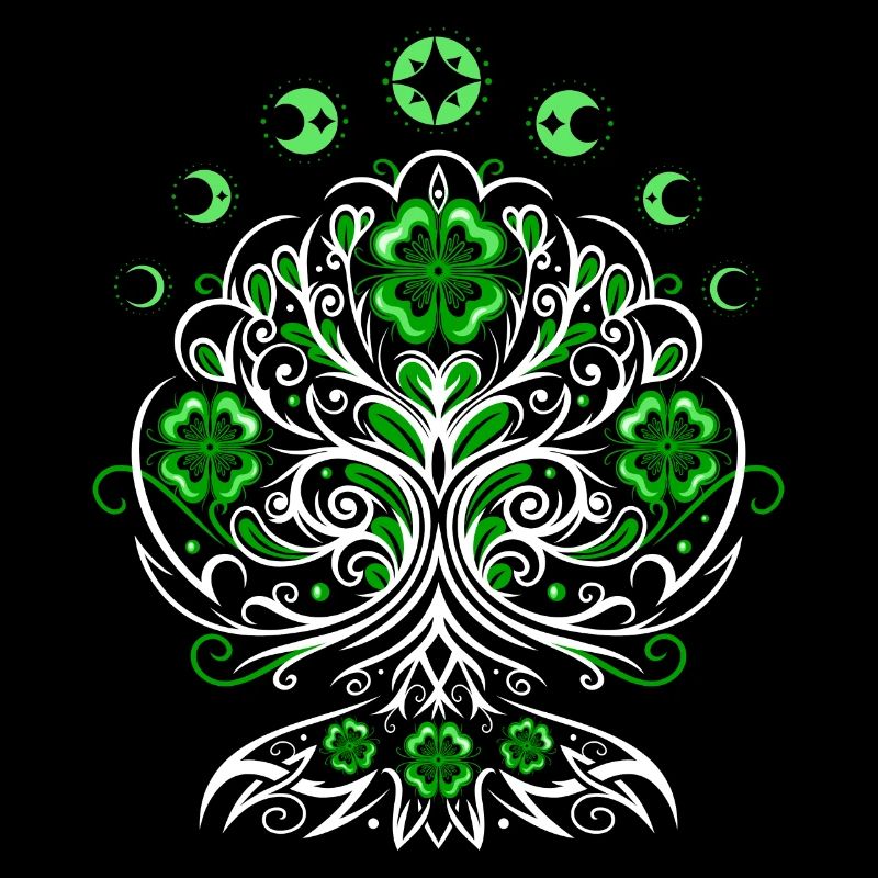 St Patricks Day Lebensbaum mit Mondphasen