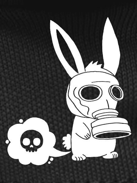 White rabbit farting