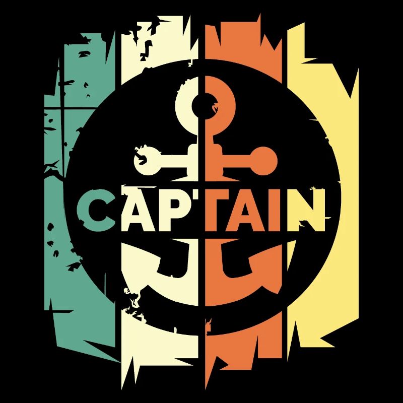 retro captain anchor logo vintage sea sea ship