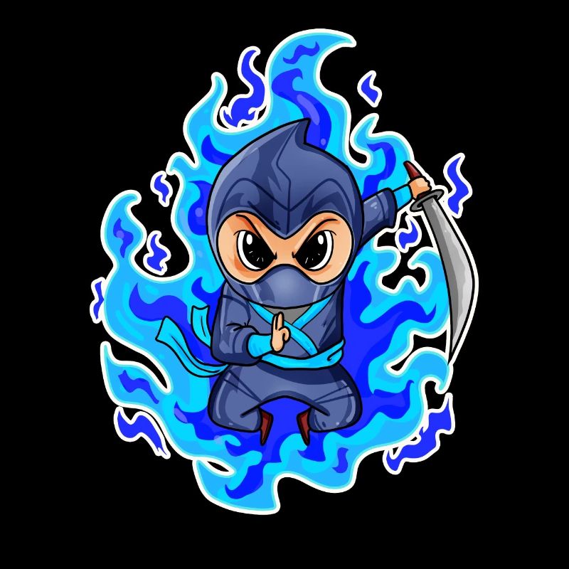 Ninja Motif Fire Blue
