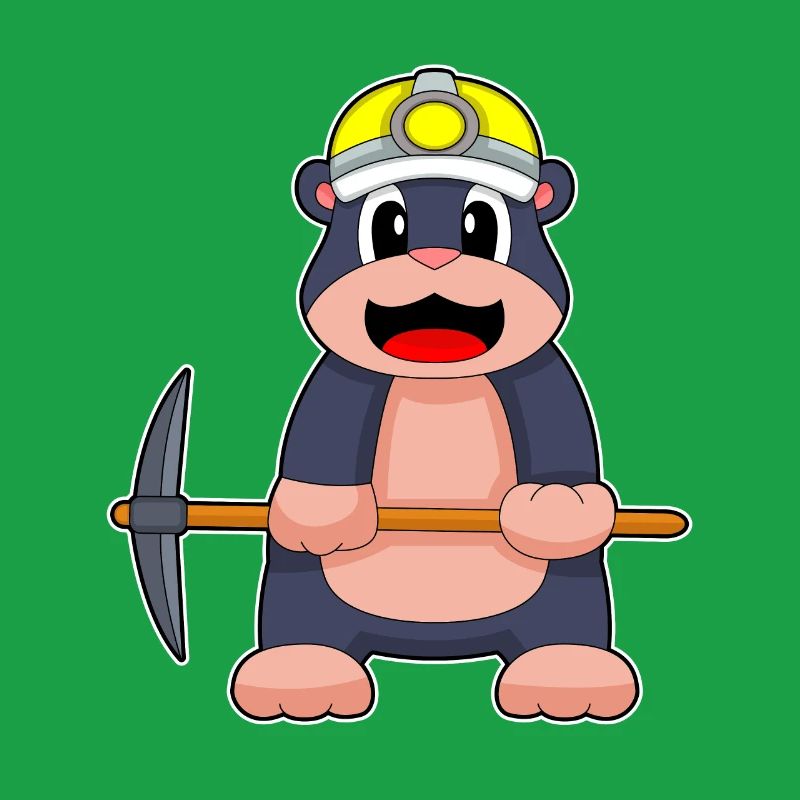 Mole, Miner, Pickaxe, Mining