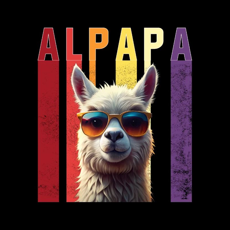 Funny alpaca parameter with sunglasses