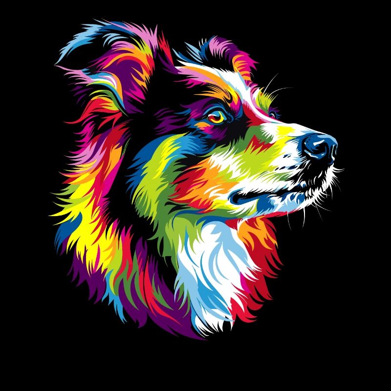 Australian Shepherd Bright Colors Pop Art Aussie