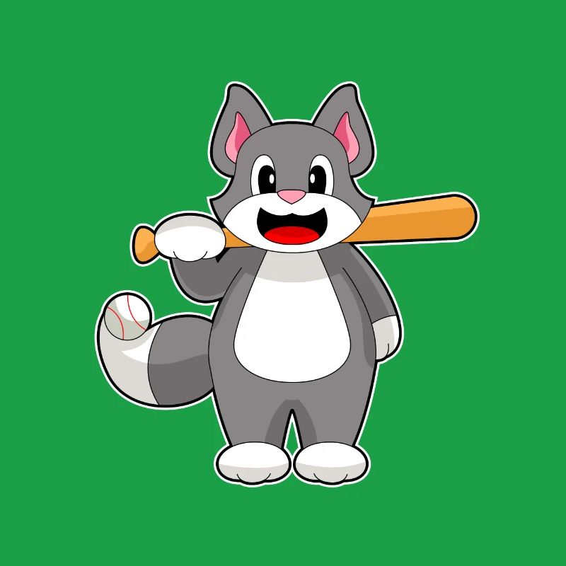 Cat Baseball Batte de baseball