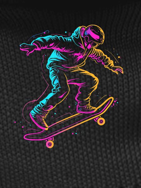 Cartoon Skateboarder Drawing
