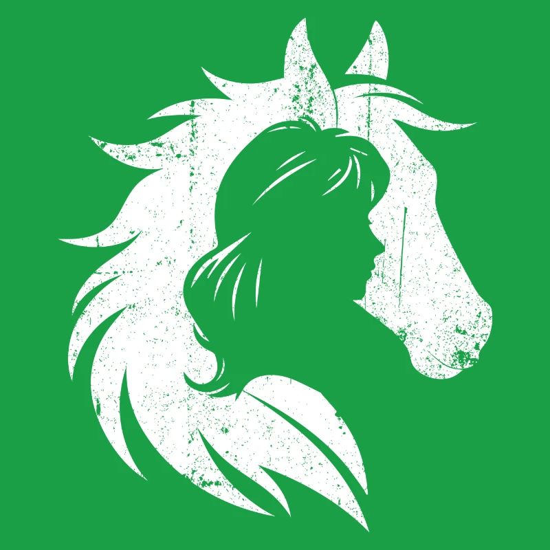 Mädchen Und Pferd Silhouette Porträt