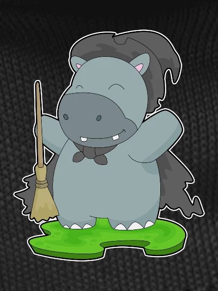 Hippopotame Sorcière d’Halloween