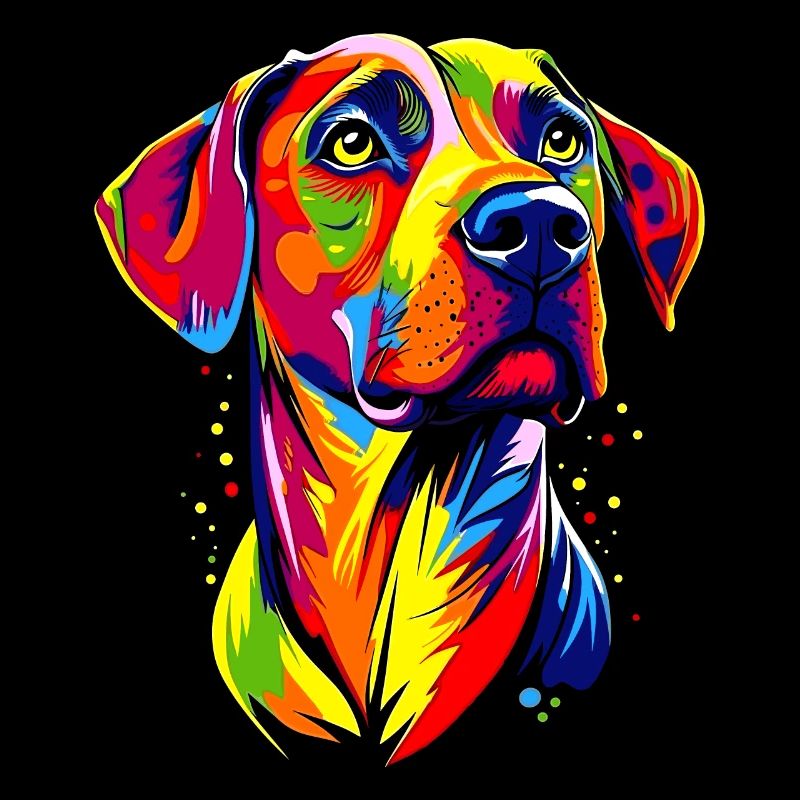 Rhodesian Ridgeback Popart Regenbogen Bunt Hunde