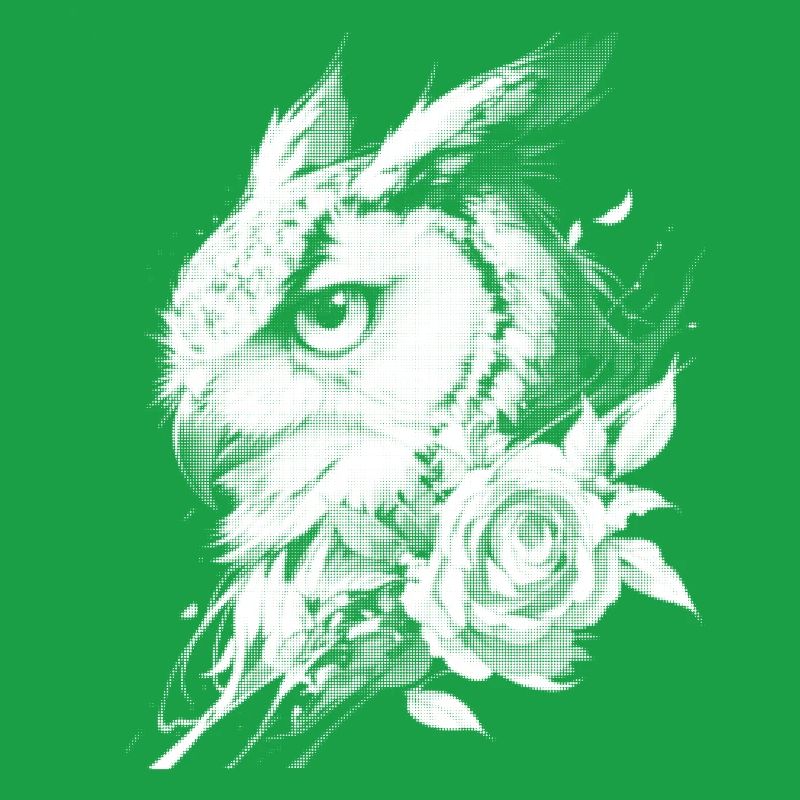 Rose Eule Blumen Ästhetik Nachteule Vogel Geschenk