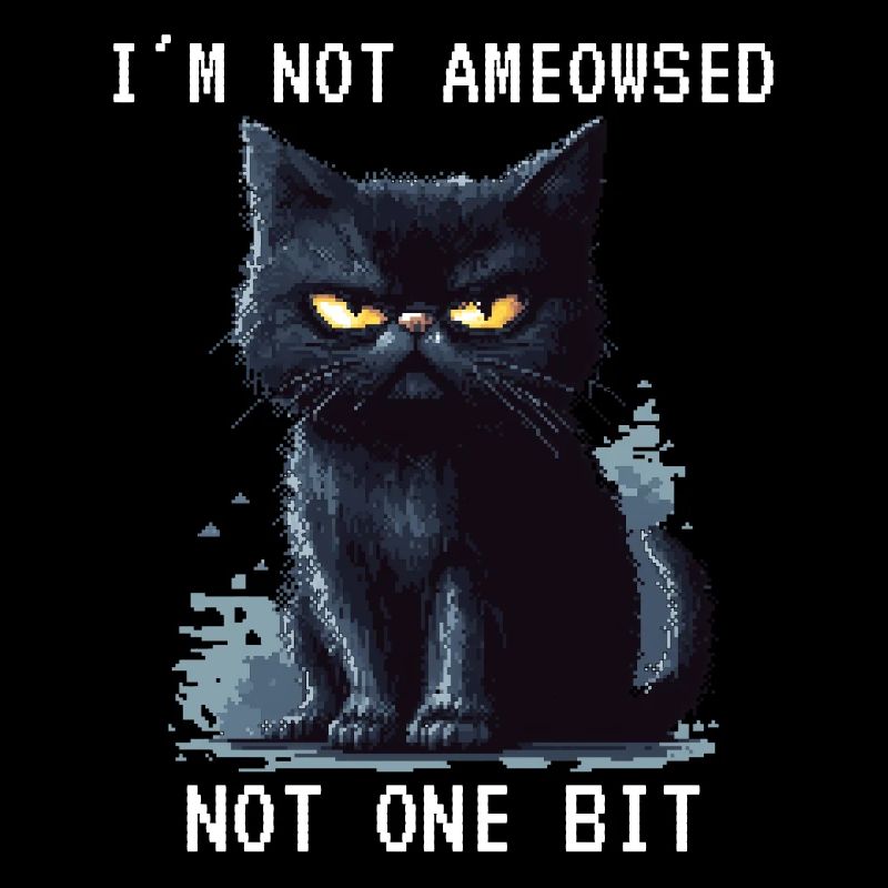 Je ne suis pas amy chat noir pixel art