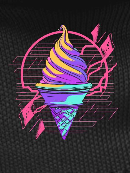 Ice Cream Cone Synthwave