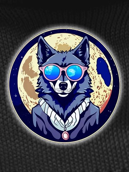 Wolf on the moon