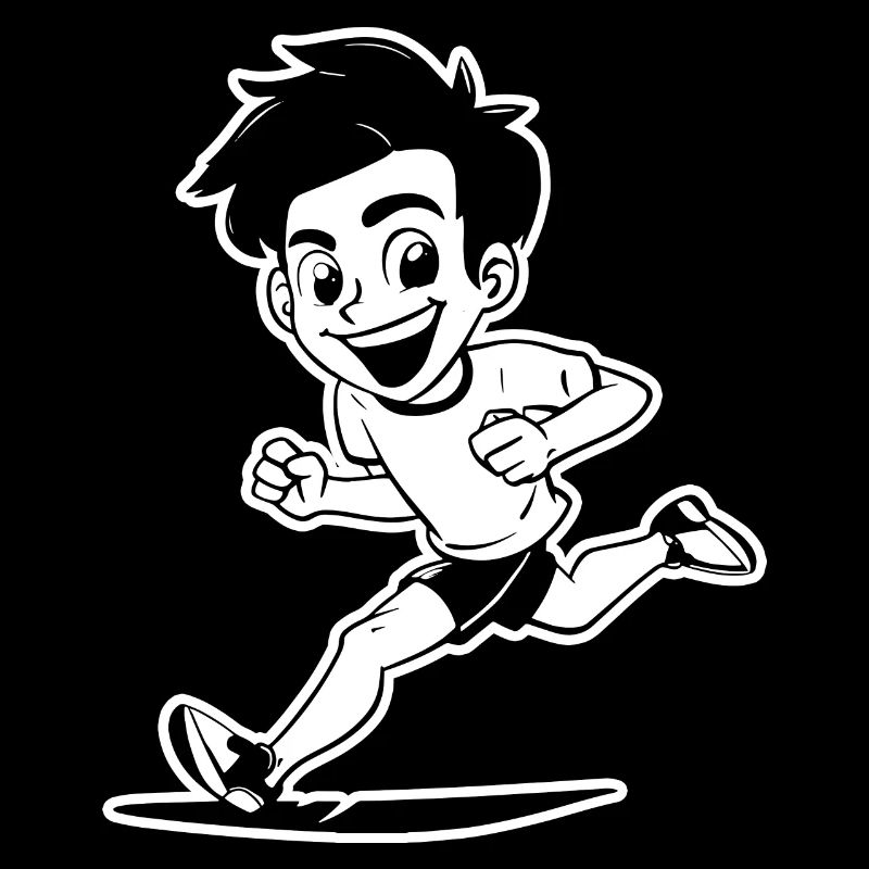 Dessin de garçon marathon
