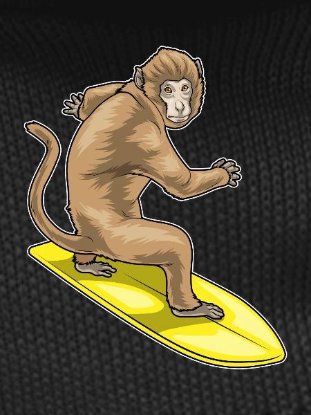 Monkey Surfing Surfboard Summer