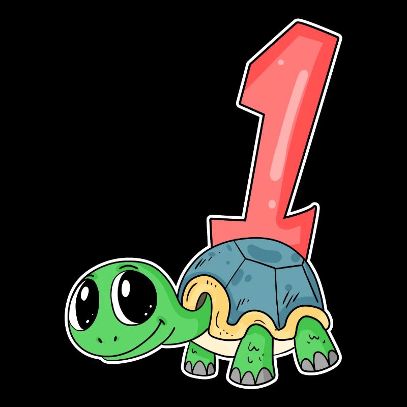 Number 1 Number One - Turtle Motif