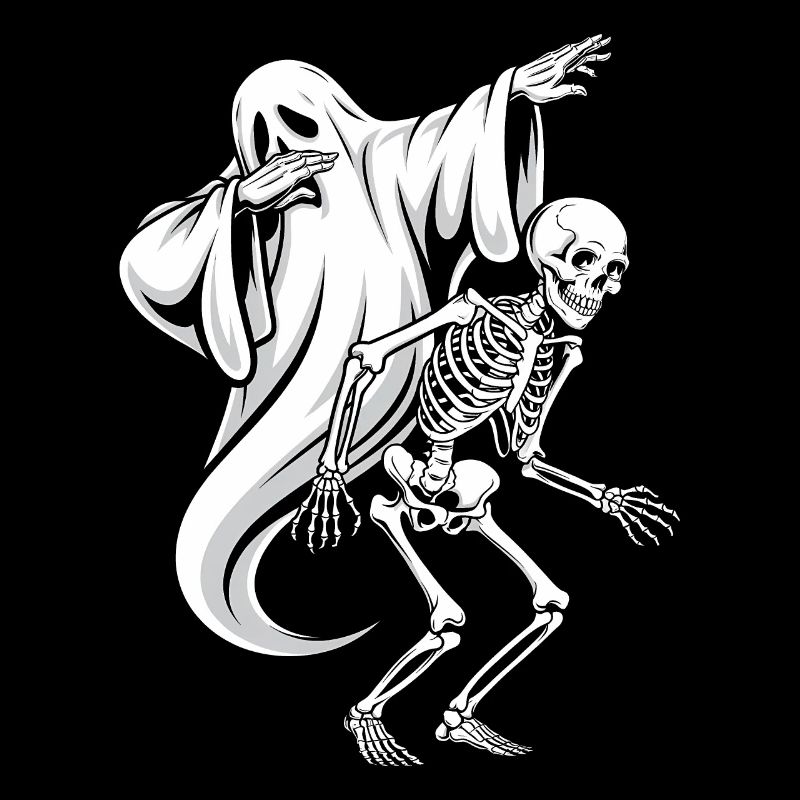 Halloween Dabbing Ghost Squelette Cadeau effrayant