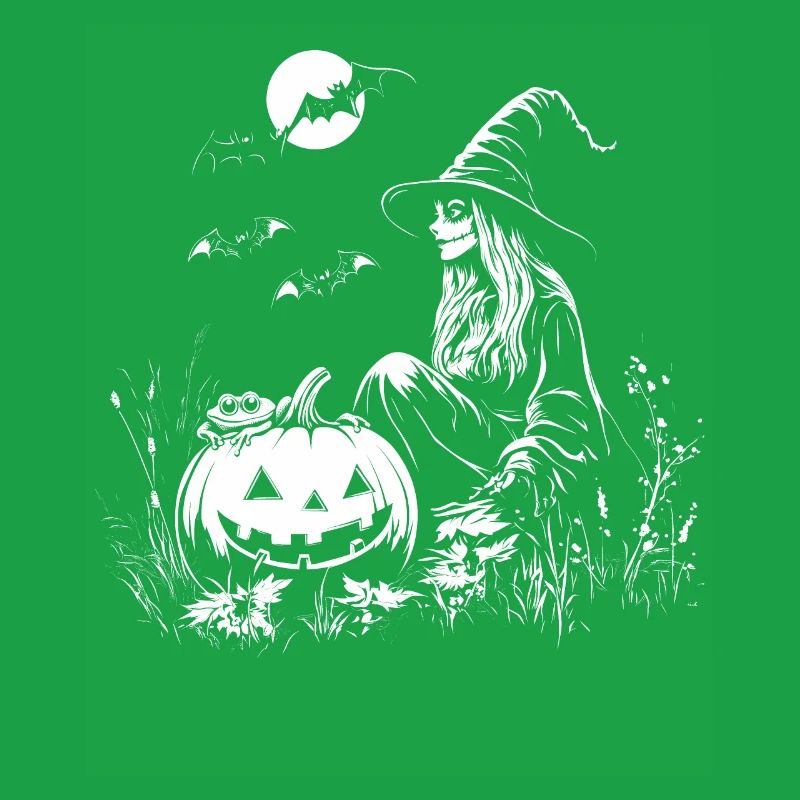 Gothic Witch Pumpkin Frog Halloween Gift