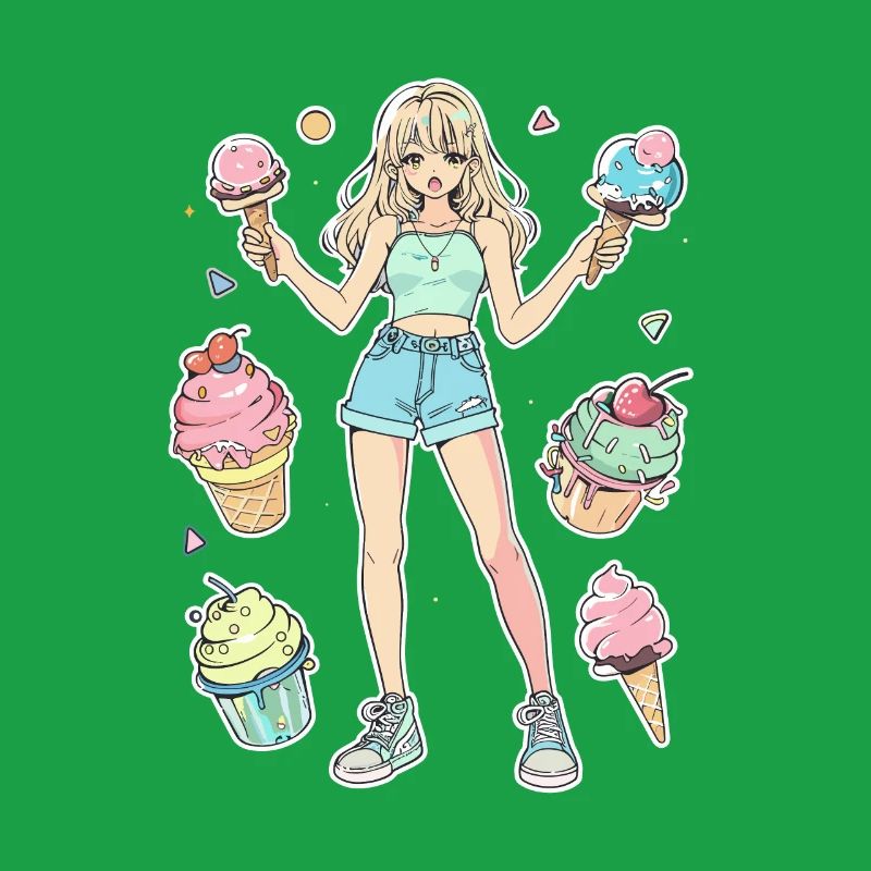 Fille de crème glacée