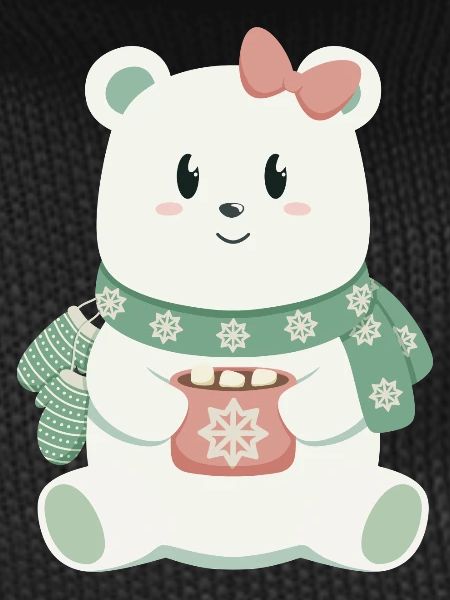 Polar bear with bow