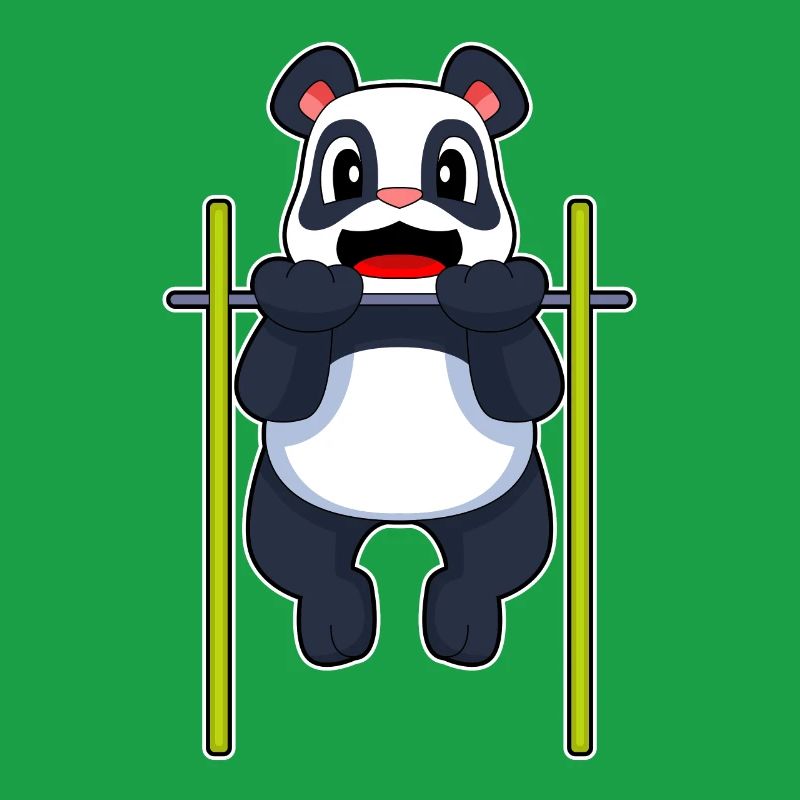 Panda Bodybuilder Pull-ups Bodybuilding