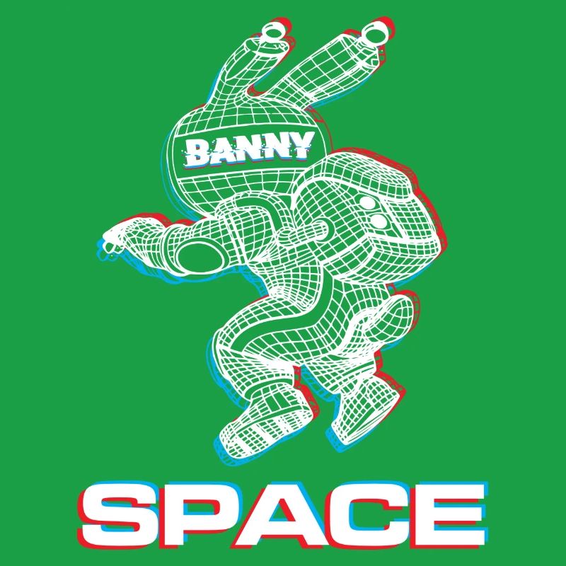 Lapin abstrait de l’espace avec effet 3D