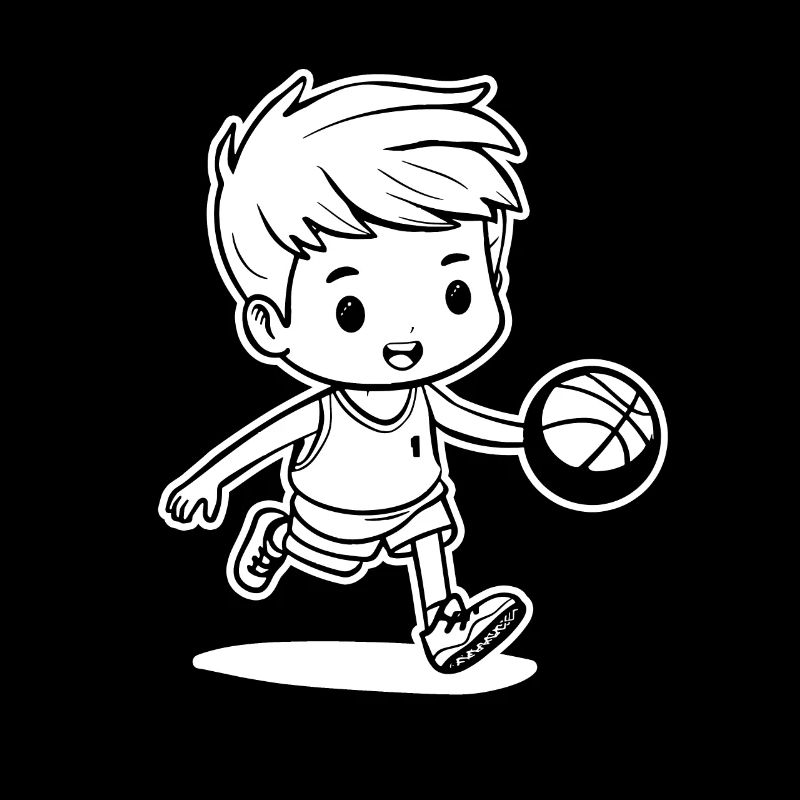 Basketball Boy Drawing