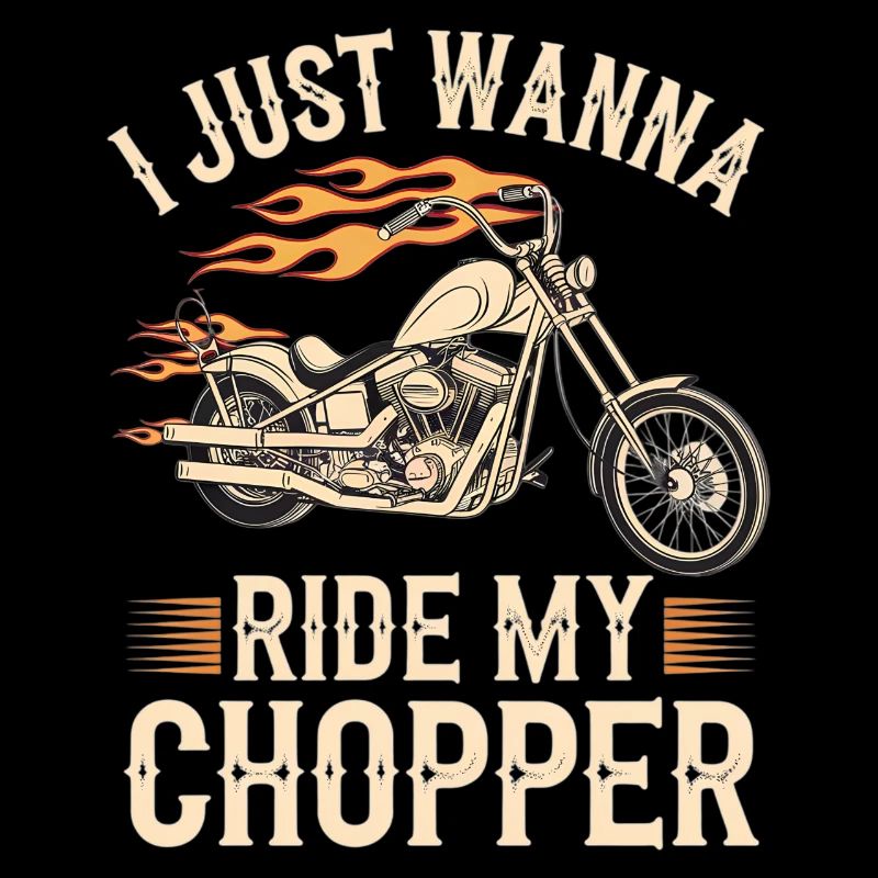 Flammender Chopper Motorrad