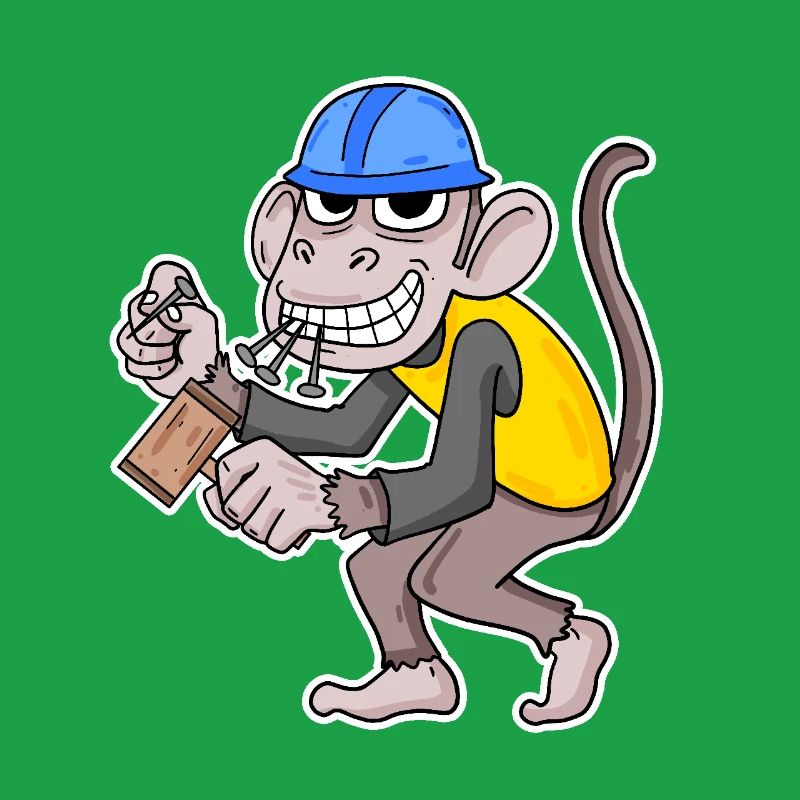 Construction Site Monkey Funny Craftsman