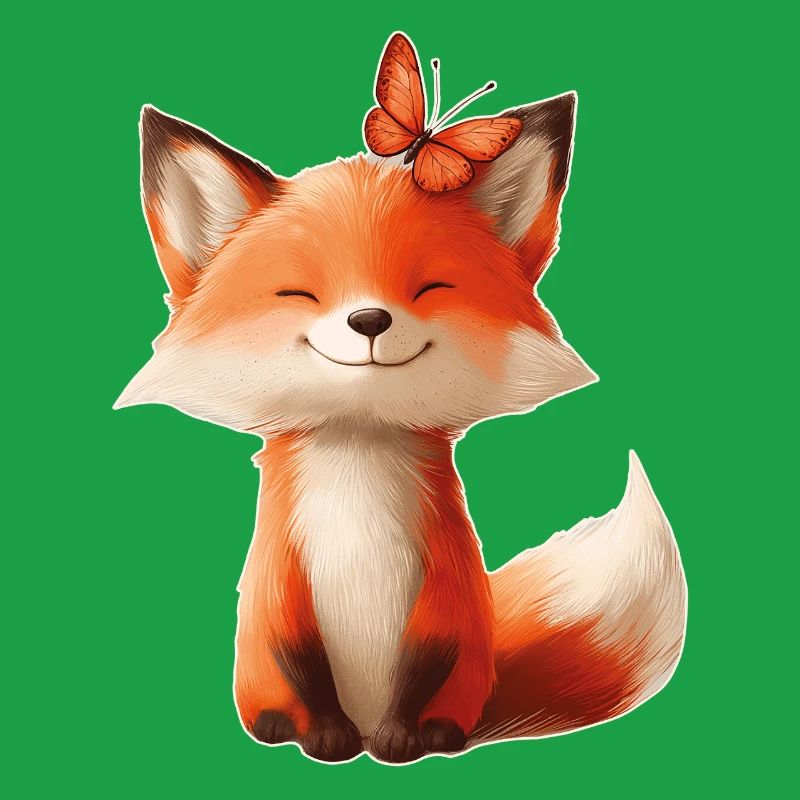 Fuchs mit Schmetterling