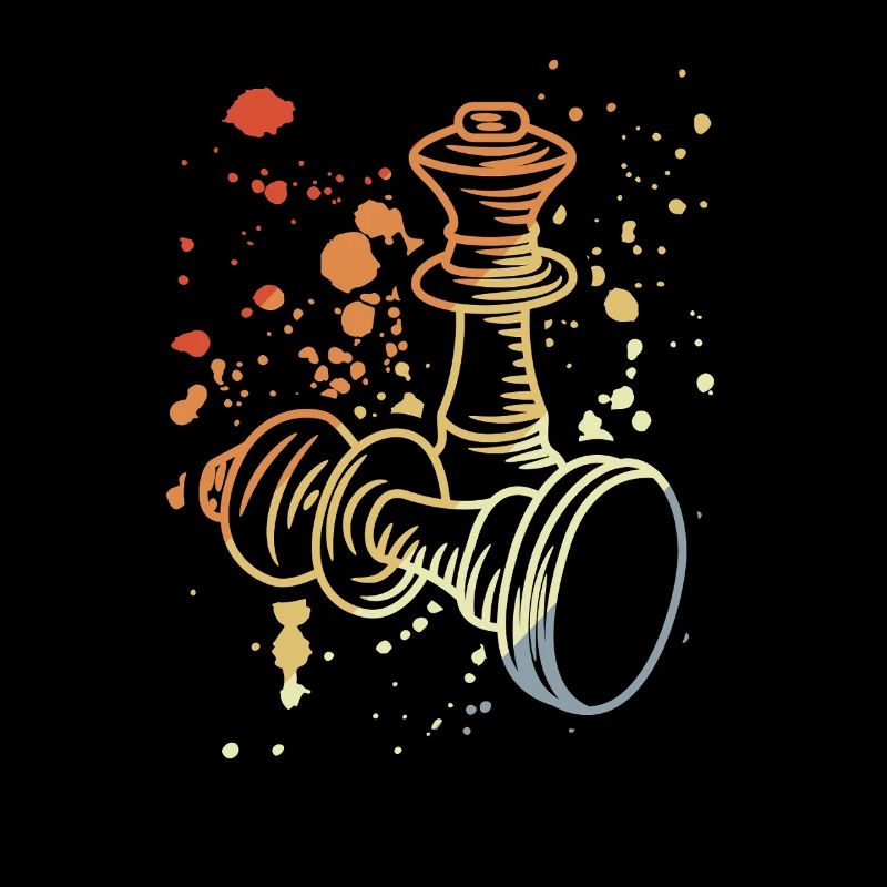 Vintage Chess Set Sketch